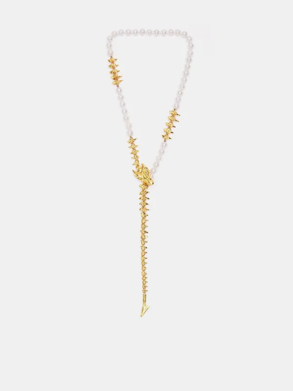 Dragon Pearl Necklace (DRAGON-PEARL-GOLD-PLATED-SILVE) sold by lorenzo