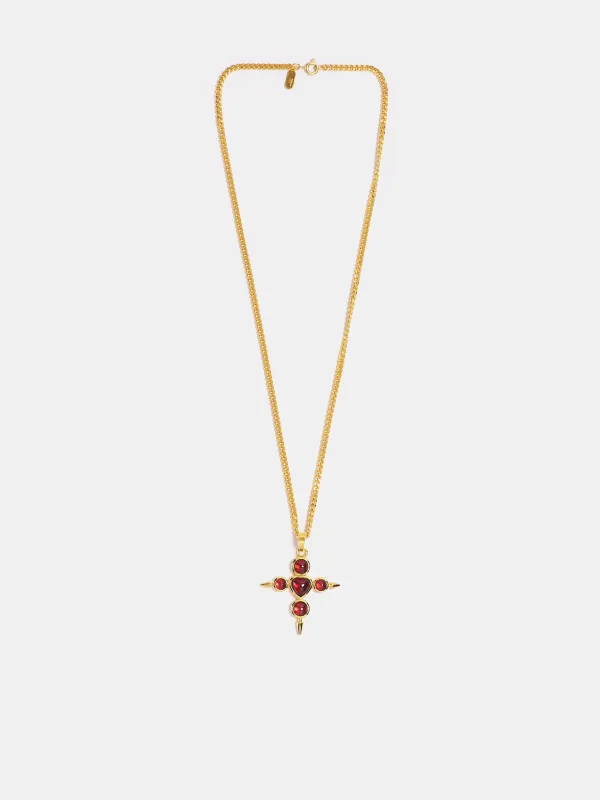 Empress Garnet Necklace (EMPRESS-GARNET-GOLD-PLATED-SIL) sold by lorenzo