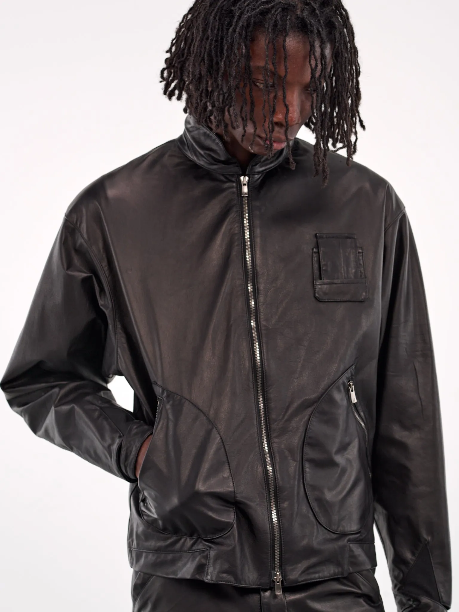 Leather Flight Jacket (XJ17-05-BLACK-LUSTER) sold by lorenzo product image thumbnail 5