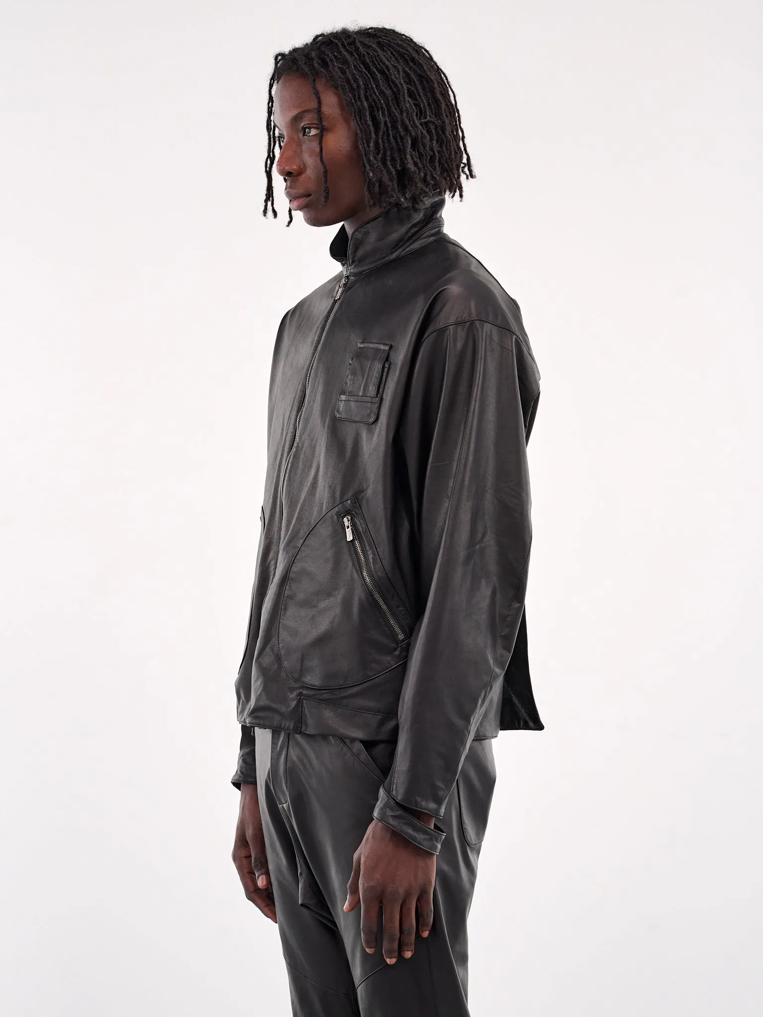 Leather Flight Jacket (XJ17-05-BLACK-LUSTER) sold by lorenzo product image thumbnail 2