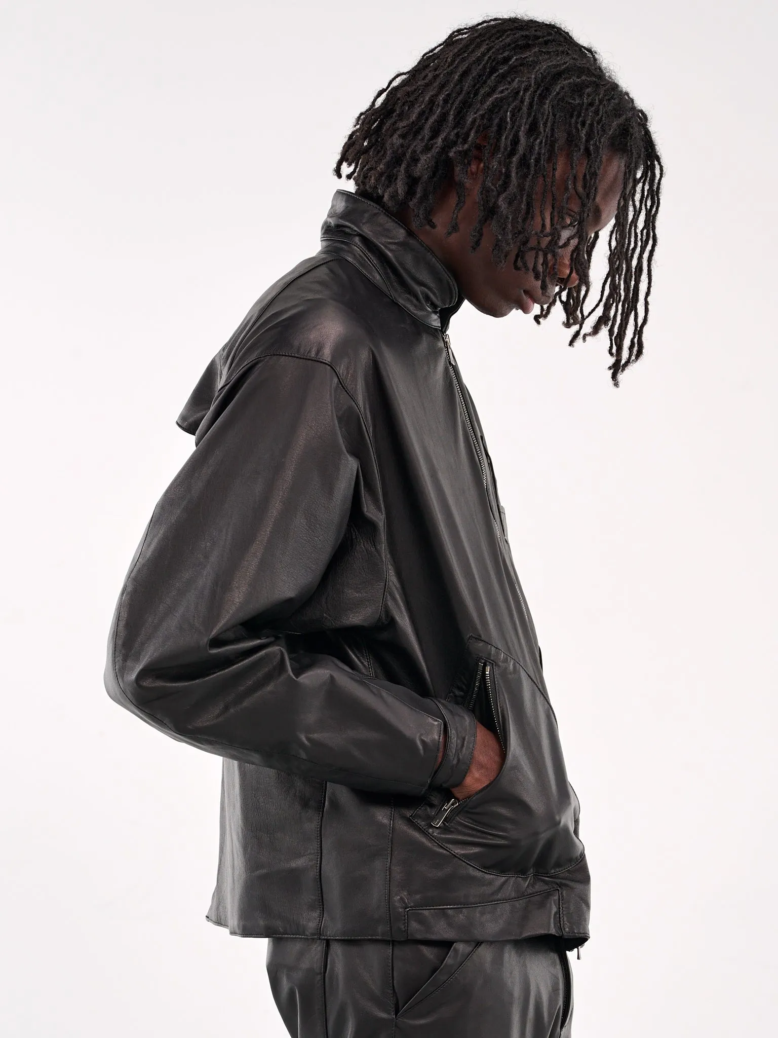 Leather Flight Jacket (XJ17-05-BLACK-LUSTER) sold by lorenzo product image thumbnail 4