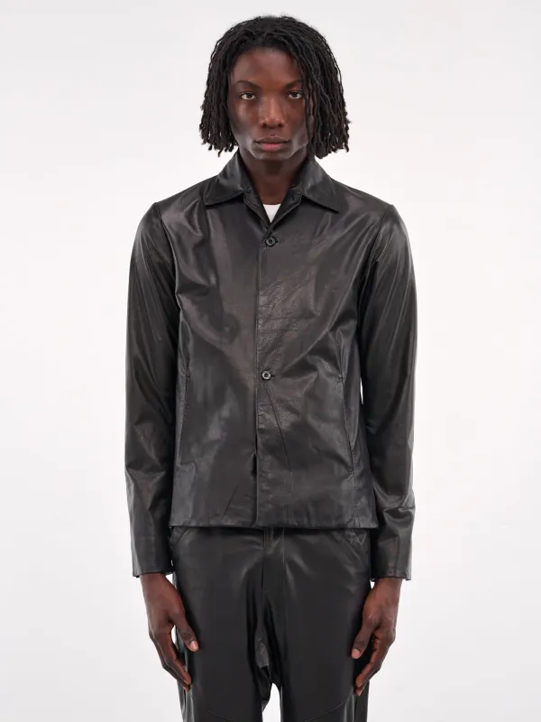 Leather Shirt Jacket (XJ13-05-BLACK-LUSTER) sold by lorenzo