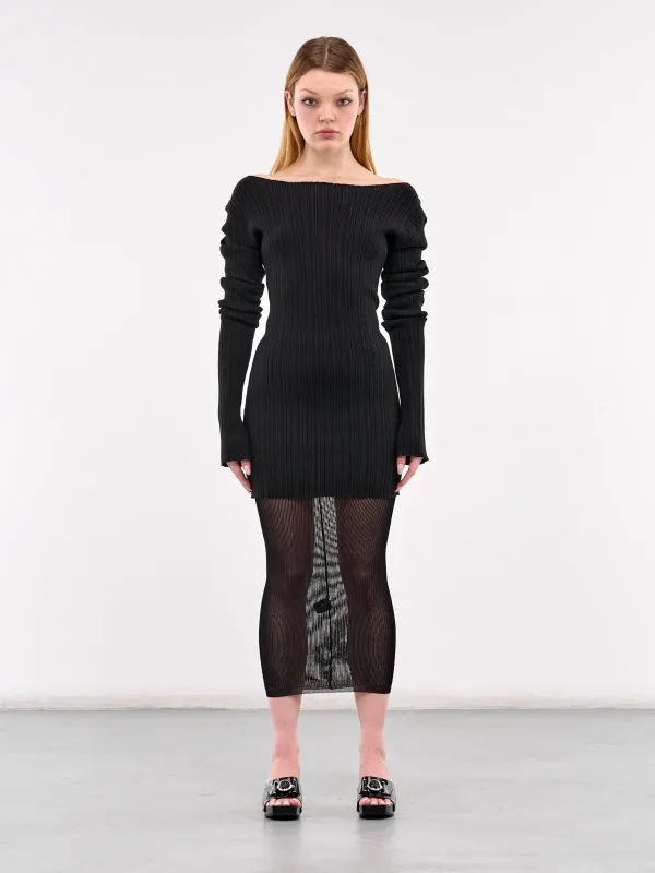 Arches Long Sleeve Knit Dress (10044-ARCHES-BLACK) sold by lorenzo