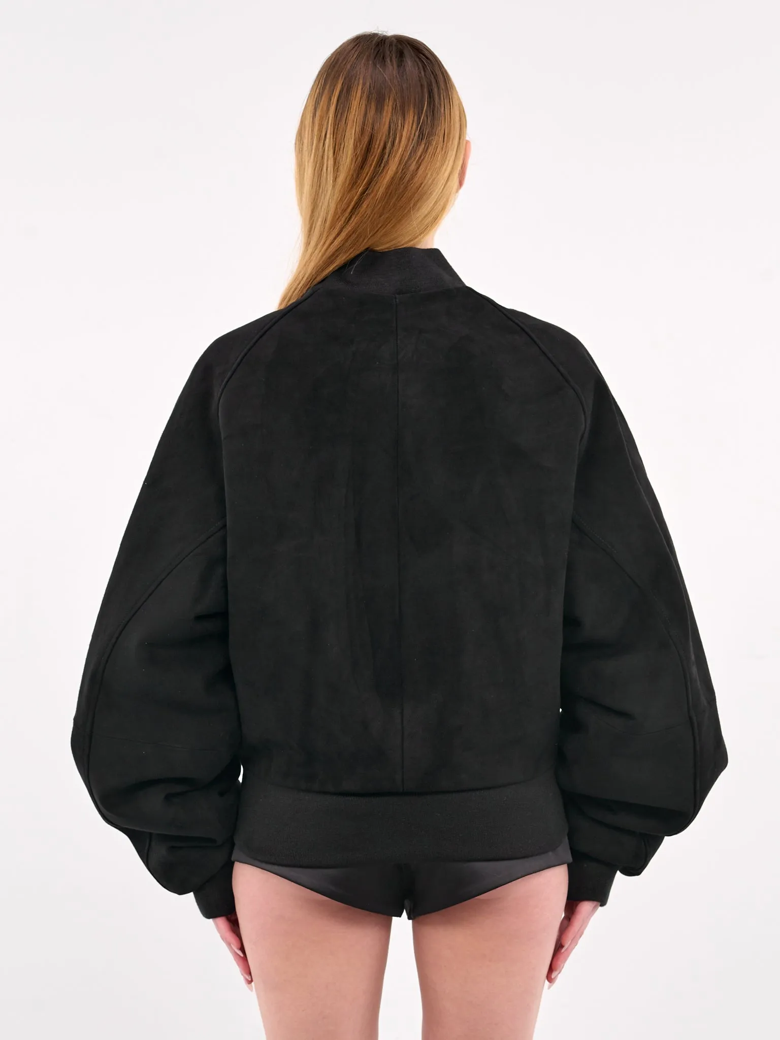 Suede Raglan Bomber Jacket (13011-RAGLAN-BLACK) sold by lorenzo product image thumbnail 3