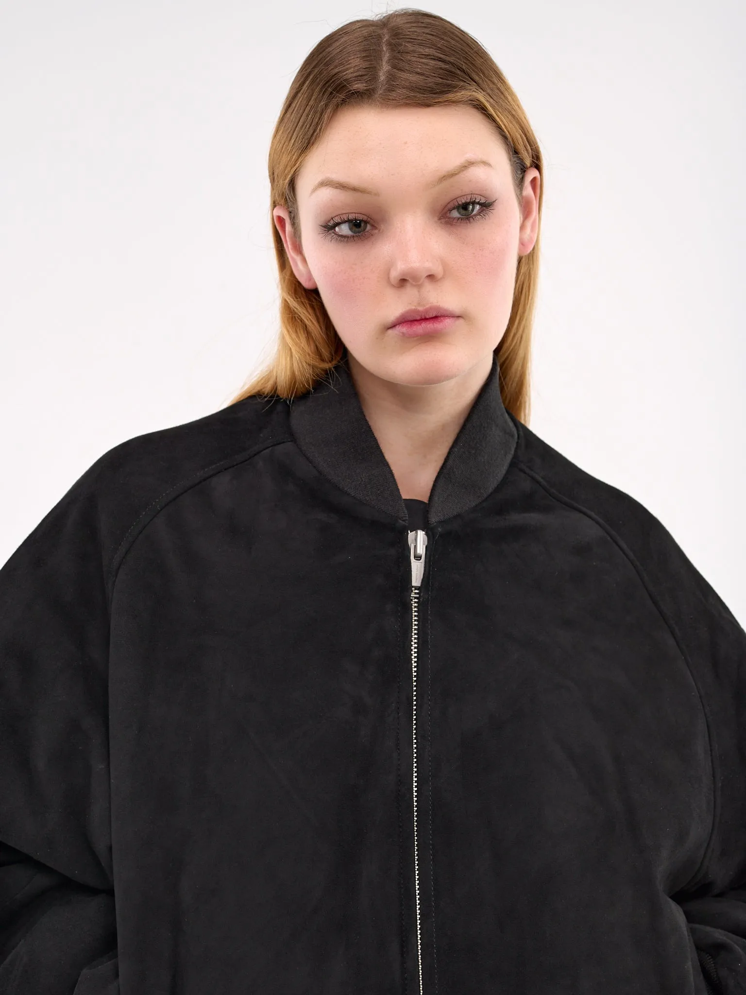 Suede Raglan Bomber Jacket (13011-RAGLAN-BLACK) sold by lorenzo product image thumbnail 4