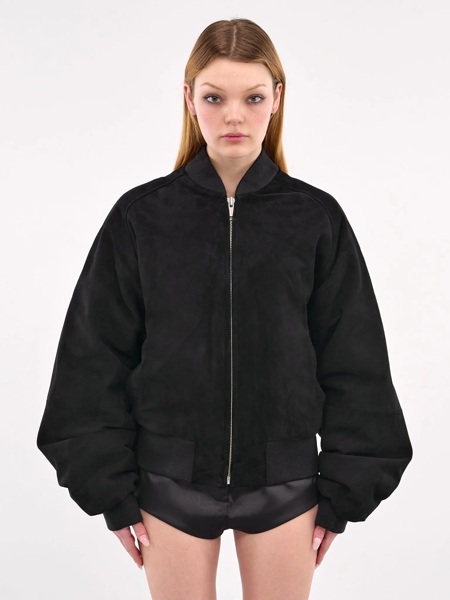 Suede Raglan Bomber Jacket (13011-RAGLAN-BLACK) sold by lorenzo