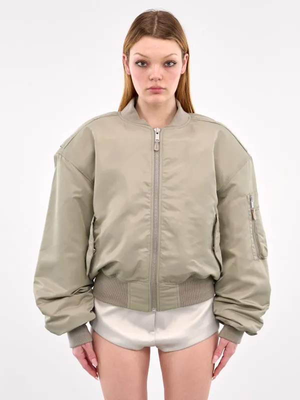 Cropped Broad Bomber Jacket (1007-CROPPED-BROAD-GREY) sold by lorenzo