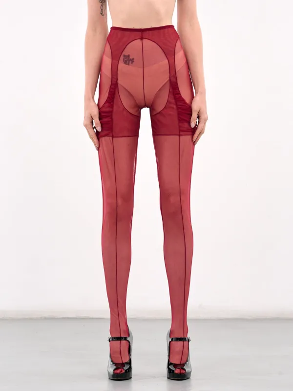 Ruffled Mesh Stockings (RUFFLED-MESH-RED) sold by lorenzo