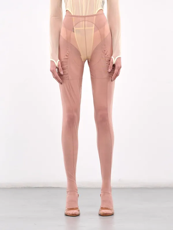 Ruffled Mesh Stockings (RUFFLED-MESH-NUDE) sold by lorenzo