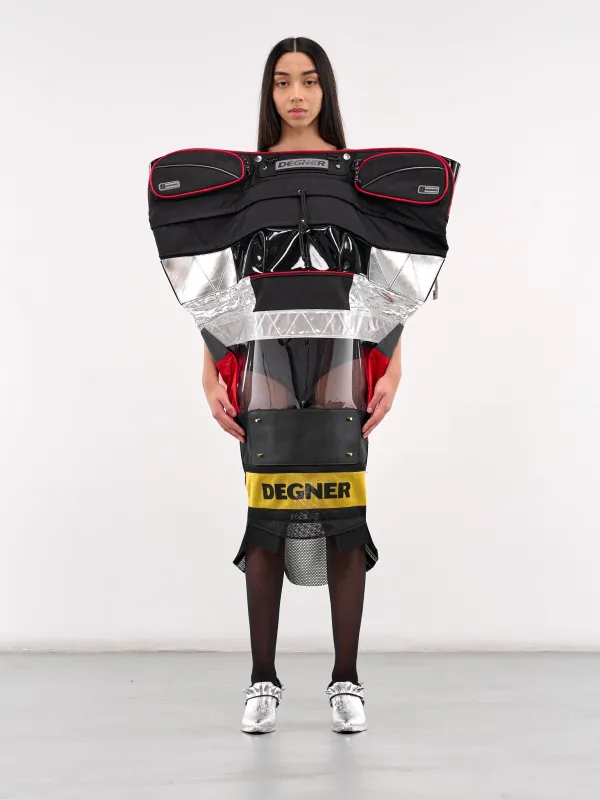 Degner Deconstructed Sculptural Dress (JO-O005-S25-BLACK-SILVER) sold by lorenzo