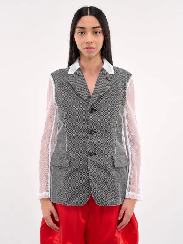 Mesh Mixed-Material Blazer (GO-J001-S25-BLACK) made by Comme des Garcons