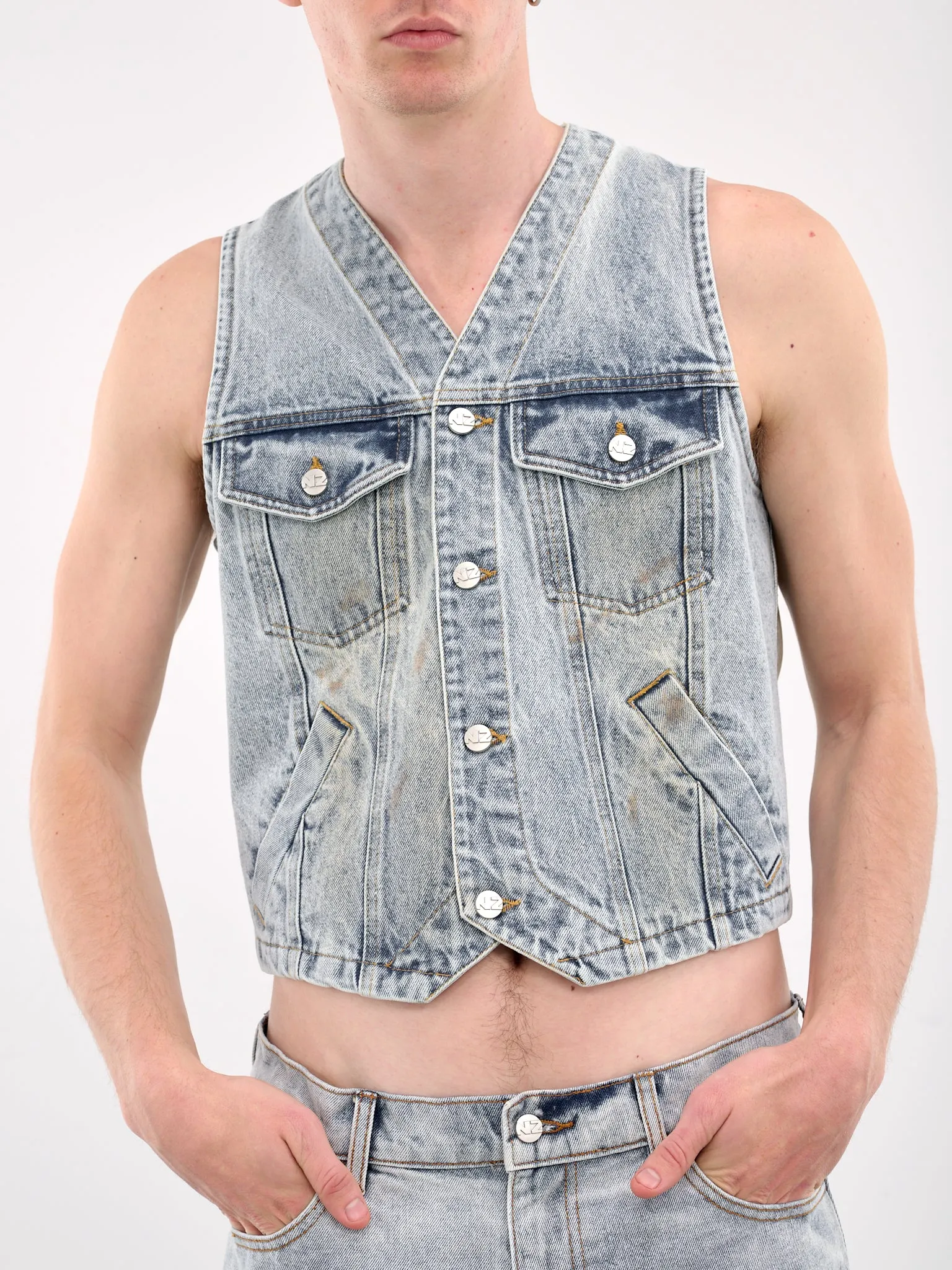 Treated Hardwired Gilet (NZ204-87-LIGHT-WASH) sold by lorenzo product image thumbnail 4