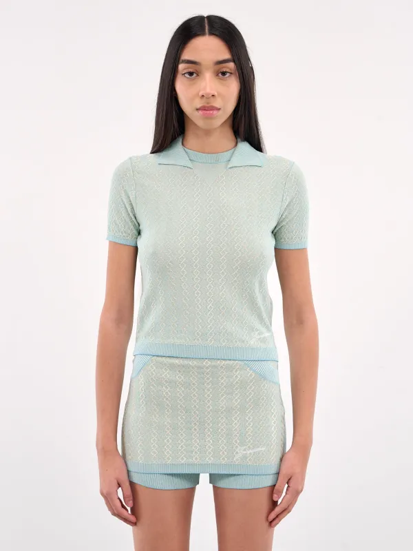 The Marino Polo Shirt (251KN597-2433-MULTI-BLUE) made by Jacquemus