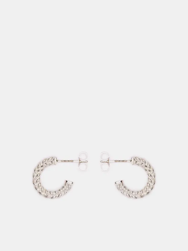 Braided Hoop Earrings (BHOOP2-SILVER) made by Bleue Burnham