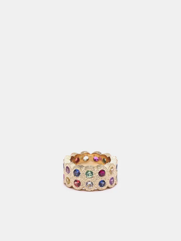 Flowers Grow Together Eternity Ring (FGTETERN1-GOLD-MULTI) sold by lorenzo