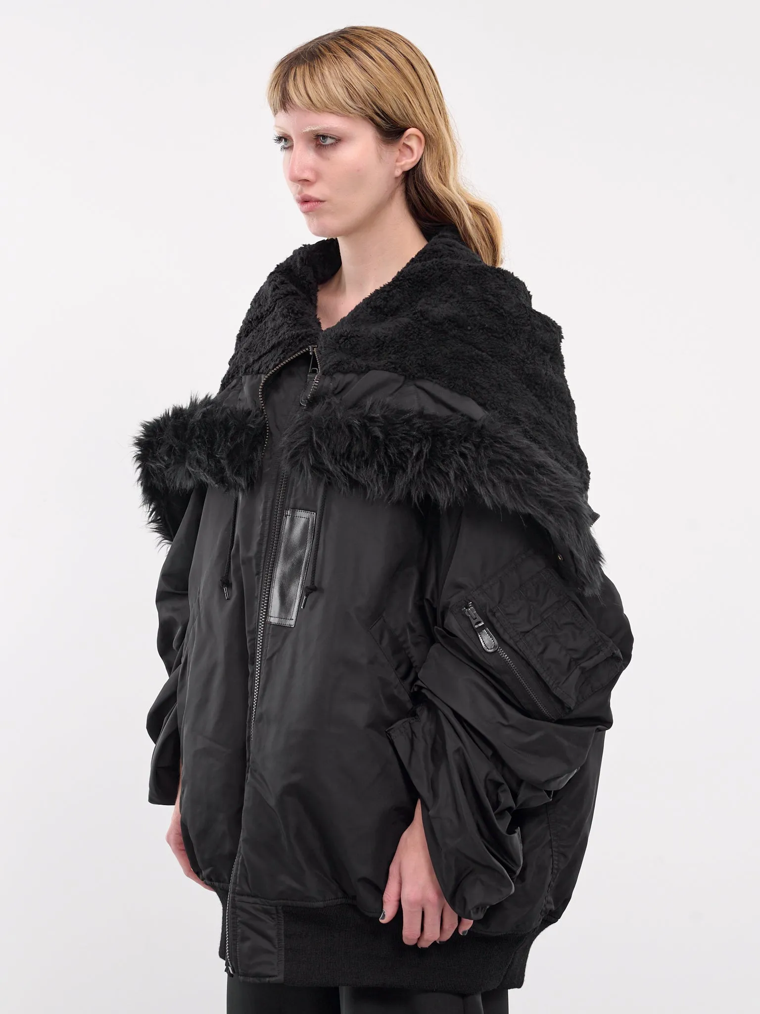 Fold Down Collar Puffer Jacket (JN-J009-051-BLACK) sold by lorenzo product image thumbnail 2