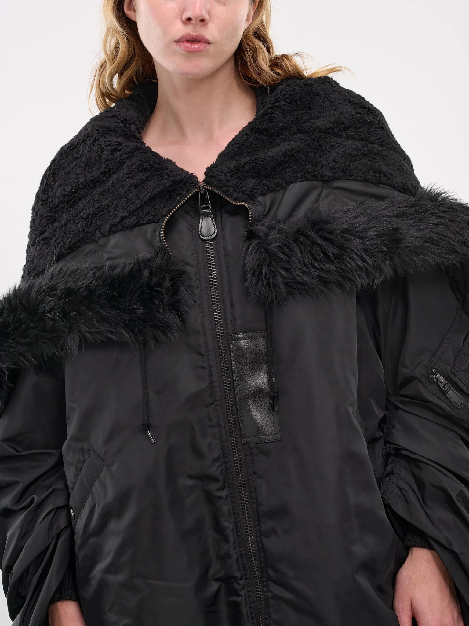 Fold Down Collar Puffer Jacket (JN-J009-051-BLACK) sold by lorenzo product image thumbnail 4
