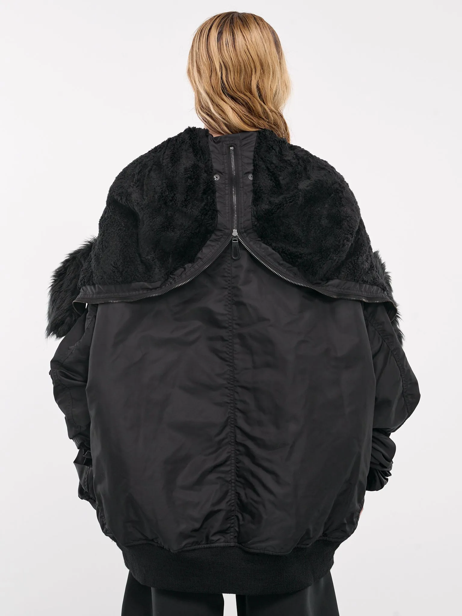 Fold Down Collar Puffer Jacket (JN-J009-051-BLACK) sold by lorenzo product image thumbnail 3