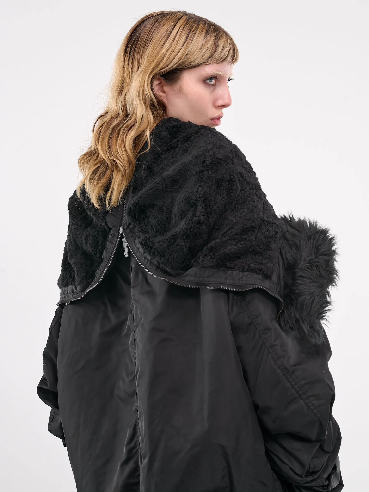 Fold Down Collar Puffer Jacket (JN-J009-051-BLACK) sold by lorenzo product image thumbnail 5