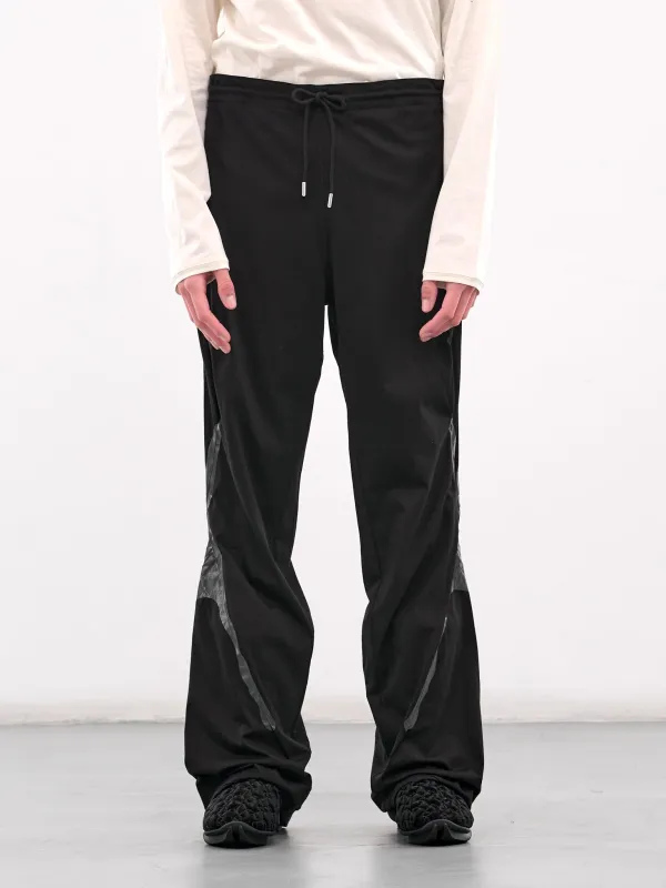 Alec K-Dart Jersey Trousers (T07-24-BLACK-GREY-TEAL-STRIPES) sold by lorenzo