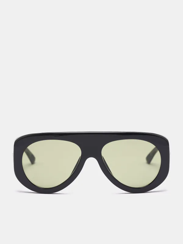 Osservatorio Aviator Sunglasses (821497VBL80-BLACK-GREEN) sold by lorenzo