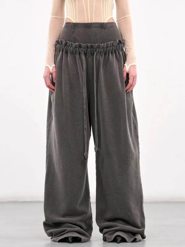 Layered Baggy Sweatpants (HAZS0FBL-FADED-BLACK) made by KNWLS