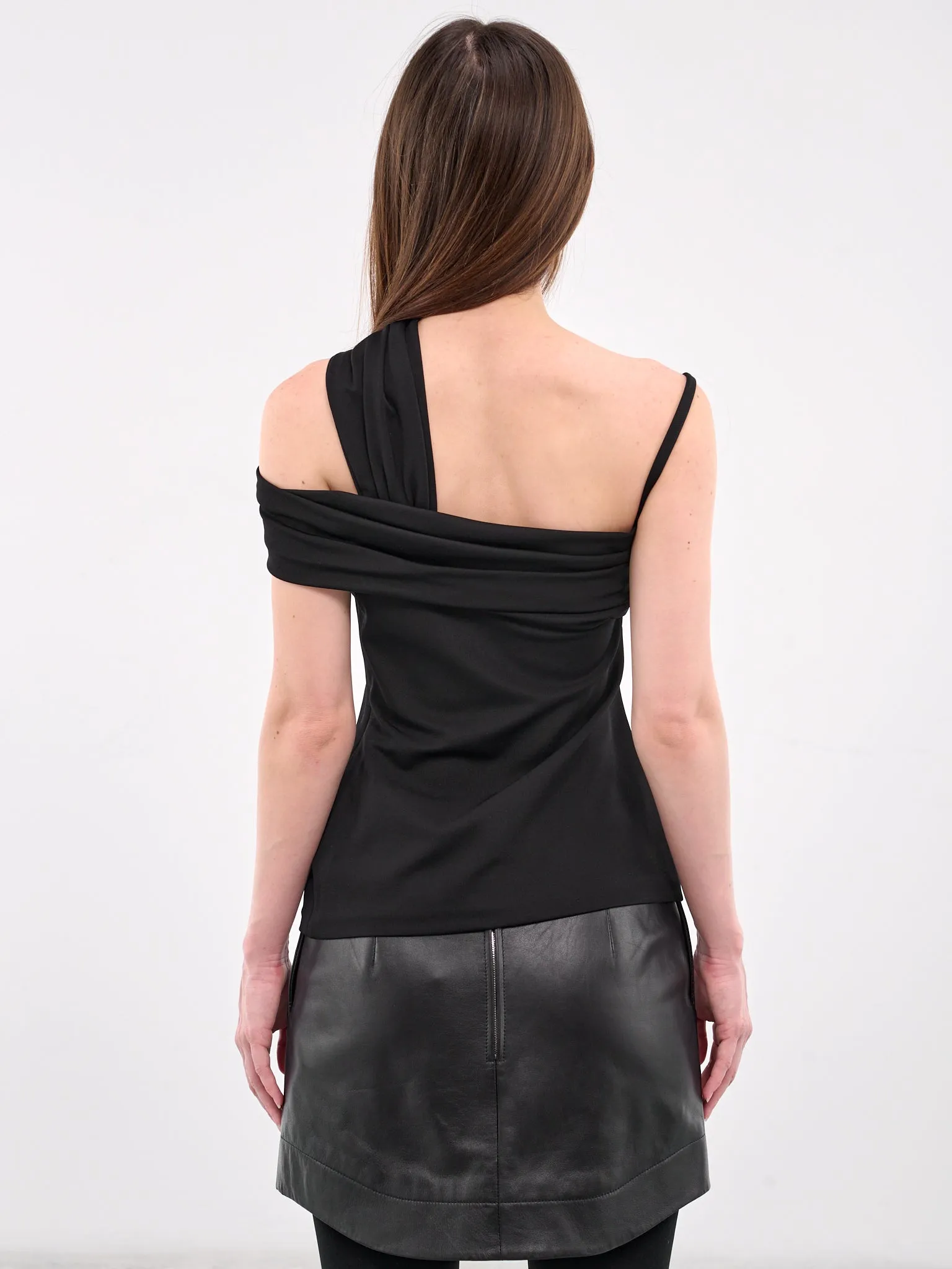 One-Shoulder Gathered Top (1018683-1A12923-BLACK) sold by lorenzo product image thumbnail 3