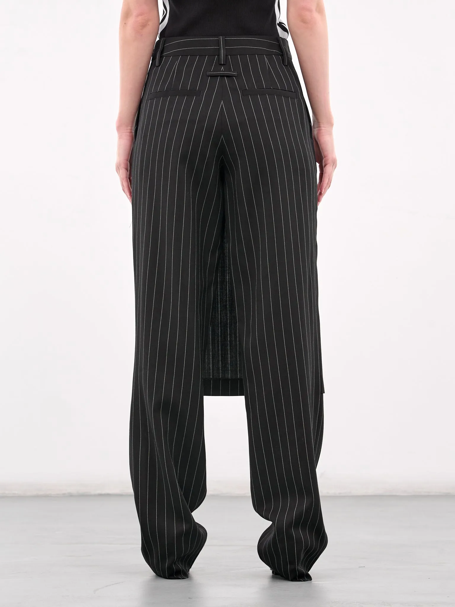 The Lace-Up Pant Skirt (25-33-F-PJ010-C074-BLACK-WHITE) sold by lorenzo product image thumbnail 3