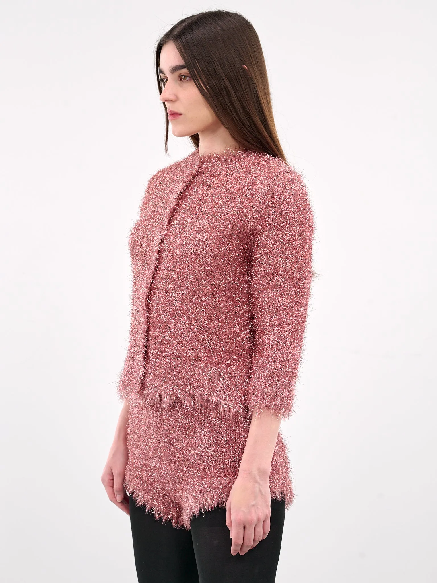 Tinsel Knit Jacket (PRMK2-0664-PINK) sold by lorenzo product image thumbnail 2