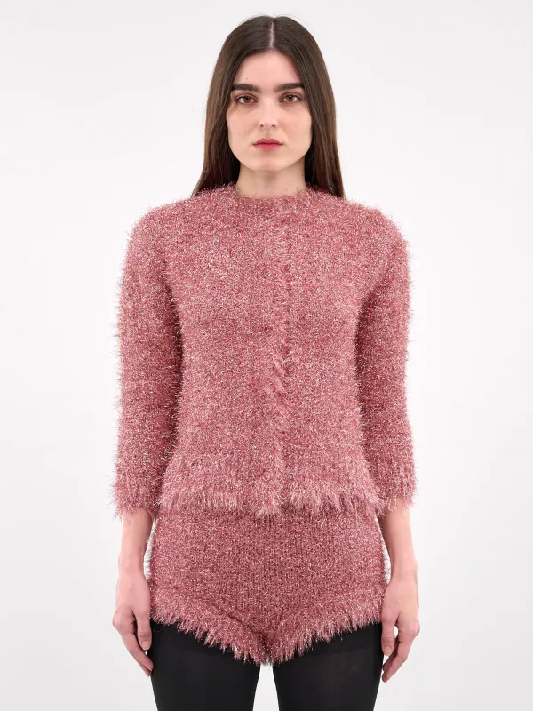 Tinsel Knit Jacket (PRMK2-0664-PINK) made by Simone Rocha