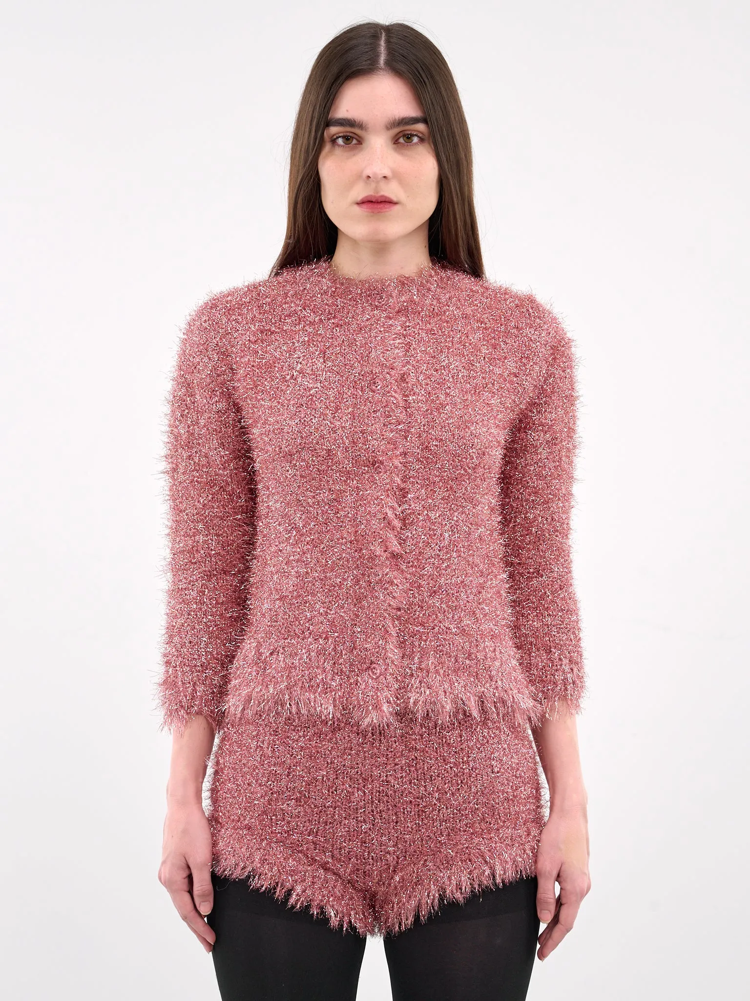 Tinsel Knit Jacket (PRMK2-0664-PINK) sold by lorenzo