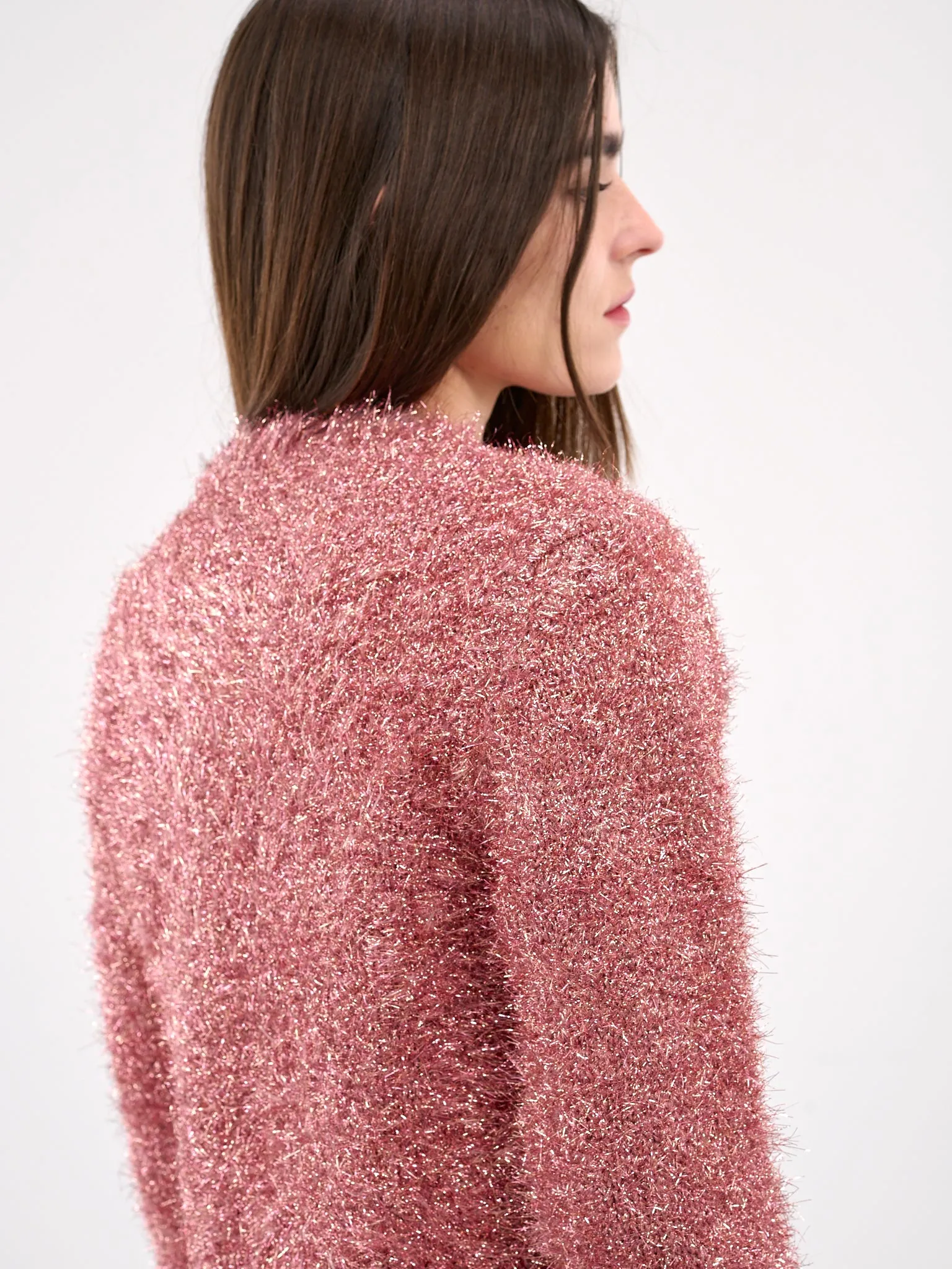 Tinsel Knit Jacket (PRMK2-0664-PINK) sold by lorenzo product image thumbnail 4