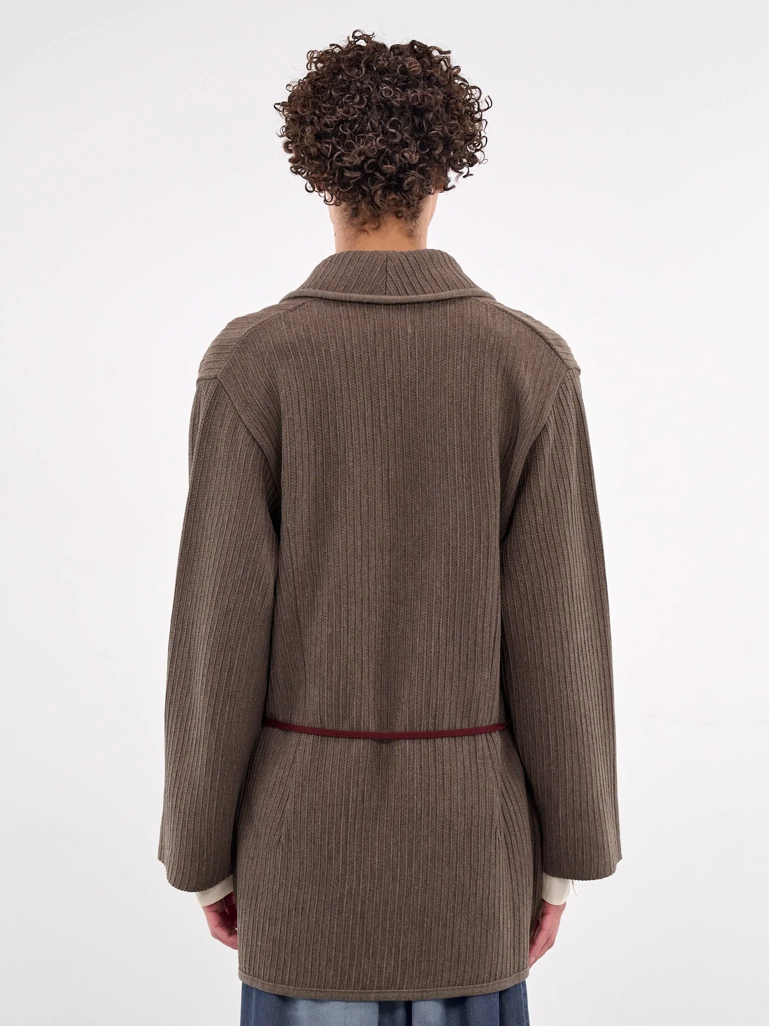 MTS Knit Jacket (T58306682-LU82-27-BROWN) sold by lorenzo product image thumbnail 3