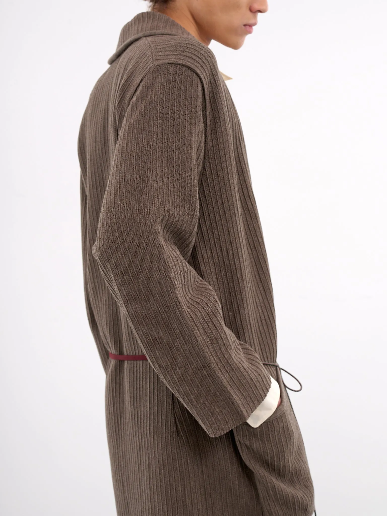 MTS Knit Jacket (T58306682-LU82-27-BROWN) sold by lorenzo product image thumbnail 4