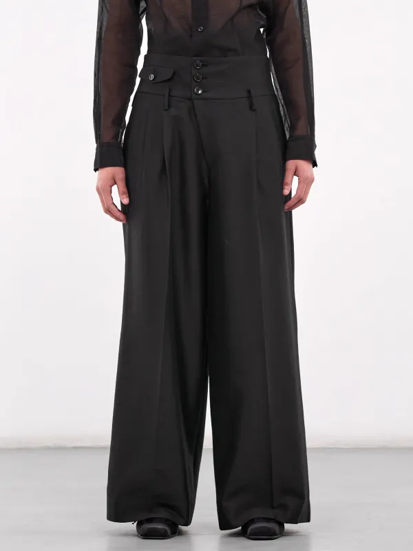 High-Waisted Wide Leg Trousers (PT0223-BLACK) sold by lorenzo