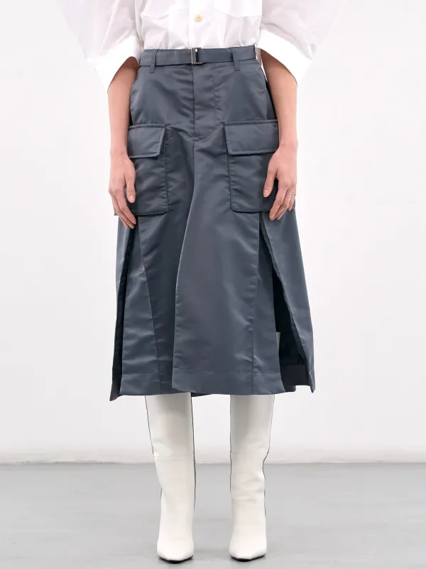 Nylon Twill Skirt (25-07678-375-BLUE-GRAY) made by Sacai