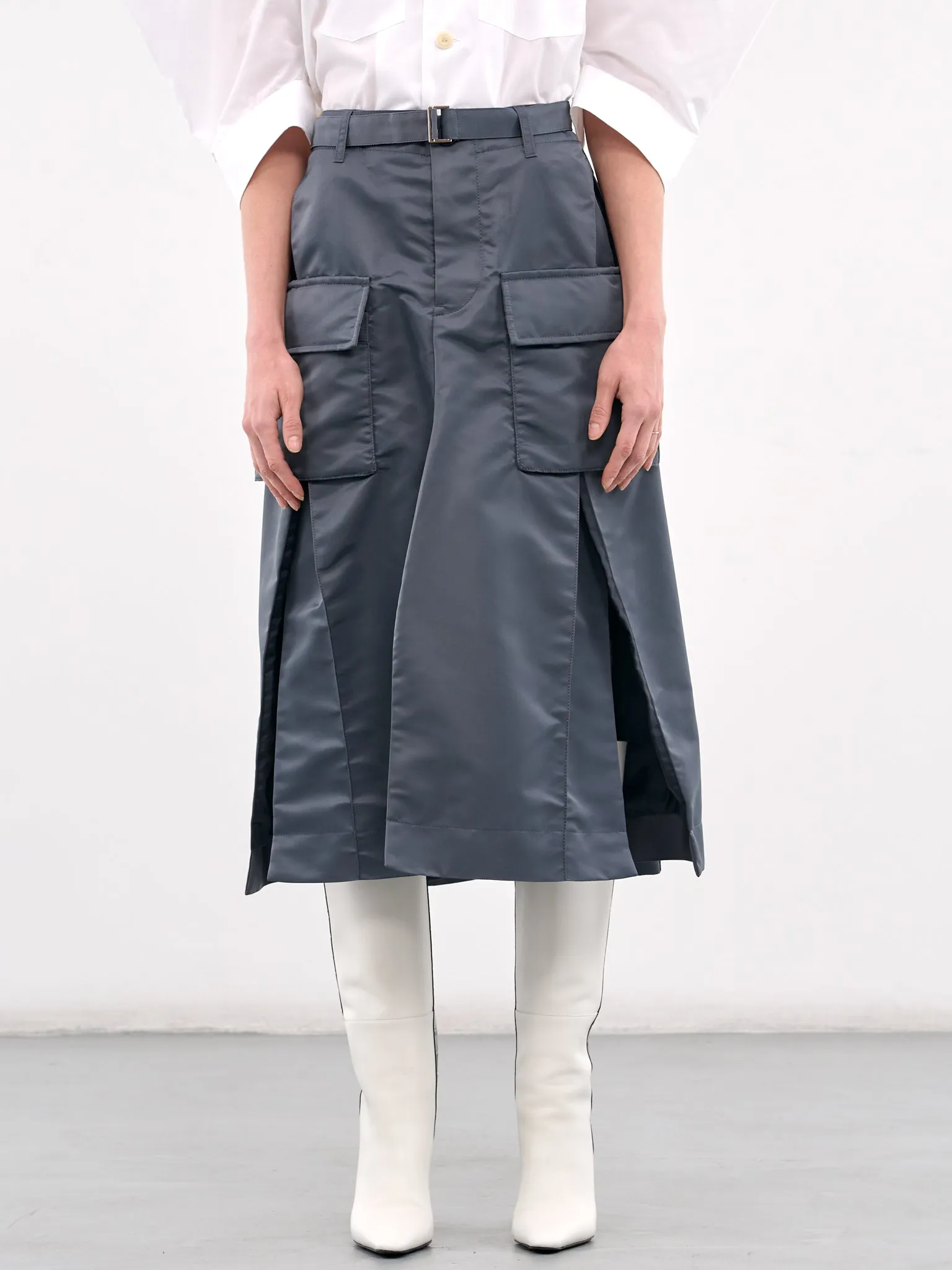 Nylon Twill Skirt (25-07678-375-BLUE-GRAY) sold by lorenzo