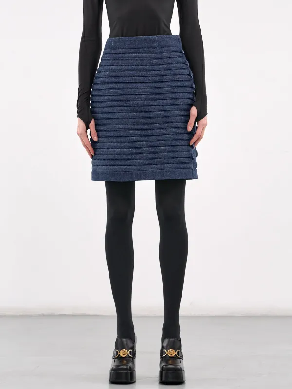 Denim Fitted Mini Skirt (1018046-1A13346-MEDIUM-BLUE) sold by lorenzo