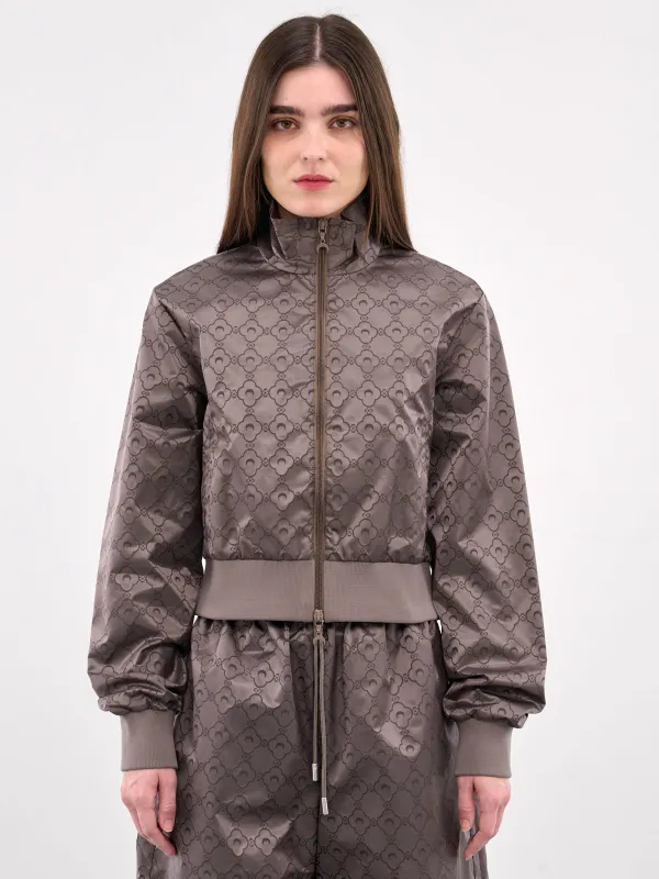 Recycled Jacquard Nylon Track Jacket (UJA060A-CWOV0055-STONE-GREY) sold by lorenzo