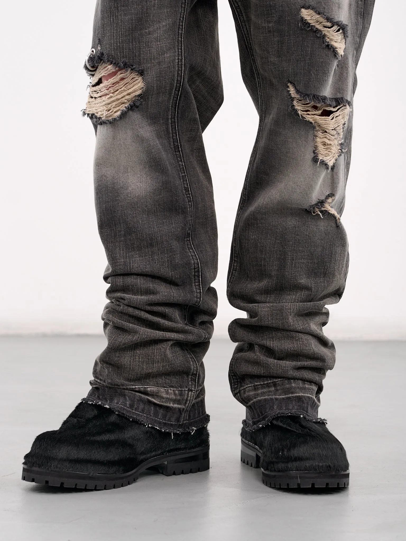 Distressed Denim Trousers (DPO-25-333-BLACK) sold by lorenzo product image thumbnail 5