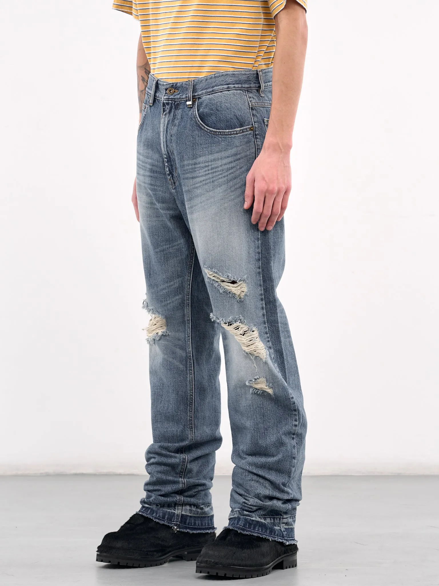 Distressed Denim Trousers (DP0-25-333-BLUE) sold by lorenzo product image thumbnail 2
