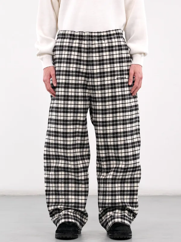 Metalized Wrinkled Pajama Pants (UA66PA120B-BLACK-CHECK) made by Vetements