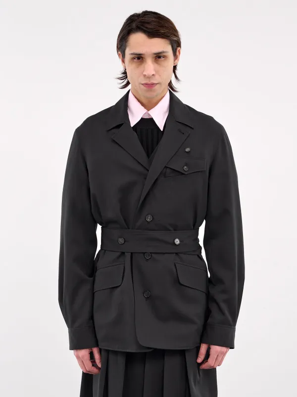 Gabardine Travel Safari Jacket (U251-J020-W033-NAVY) sold by lorenzo