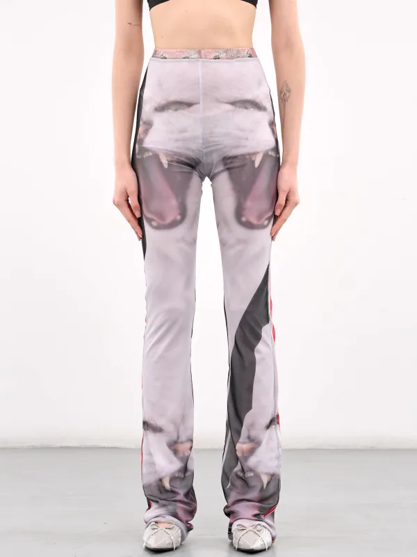 Printed Mesh Pants (10120050102-PRINT-WHITE) sold by lorenzo