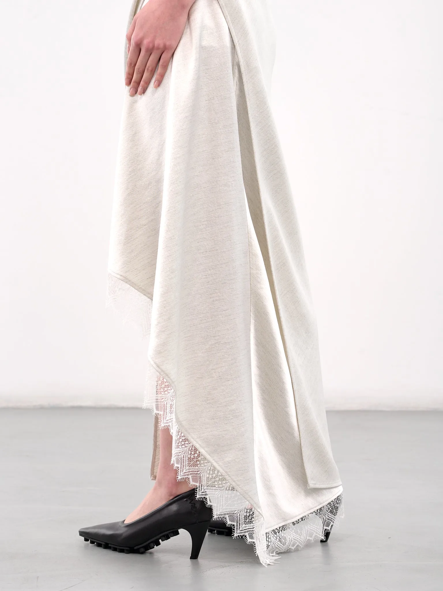 Asymmetric Lace Trim Layered Dress (DR0470-PG1693-OFF-WHITE) sold by lorenzo product image thumbnail 5