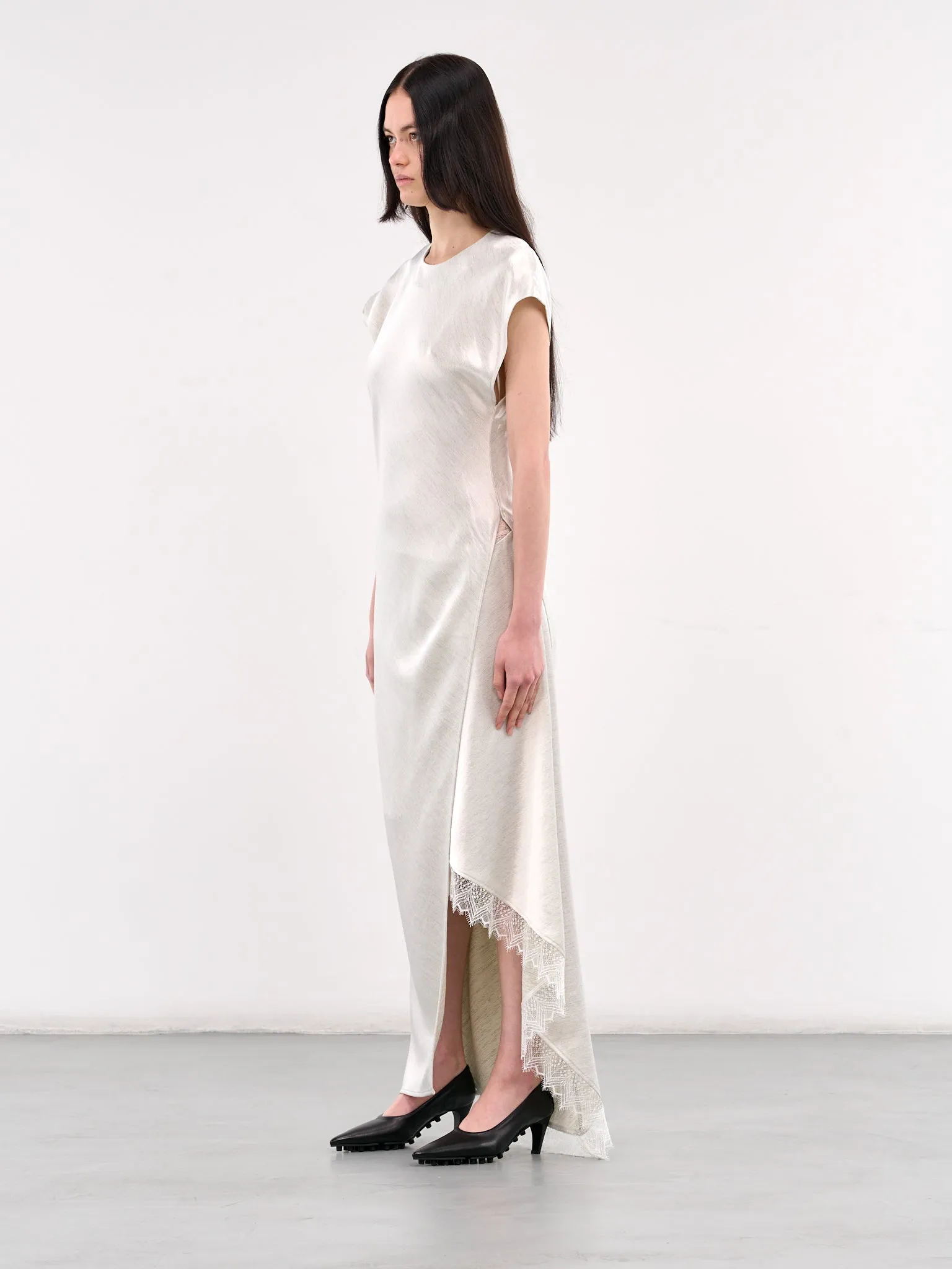 Asymmetric Lace Trim Layered Dress (DR0470-PG1693-OFF-WHITE) sold by lorenzo product image thumbnail 2