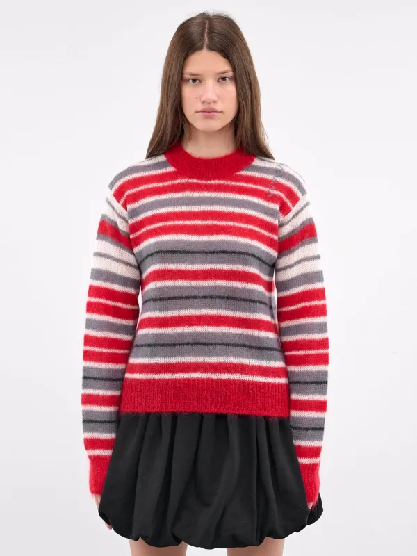 Striped Mohair Sweater (GCMD0573Q0-UFU178-GREY-MULTI) made by Marni