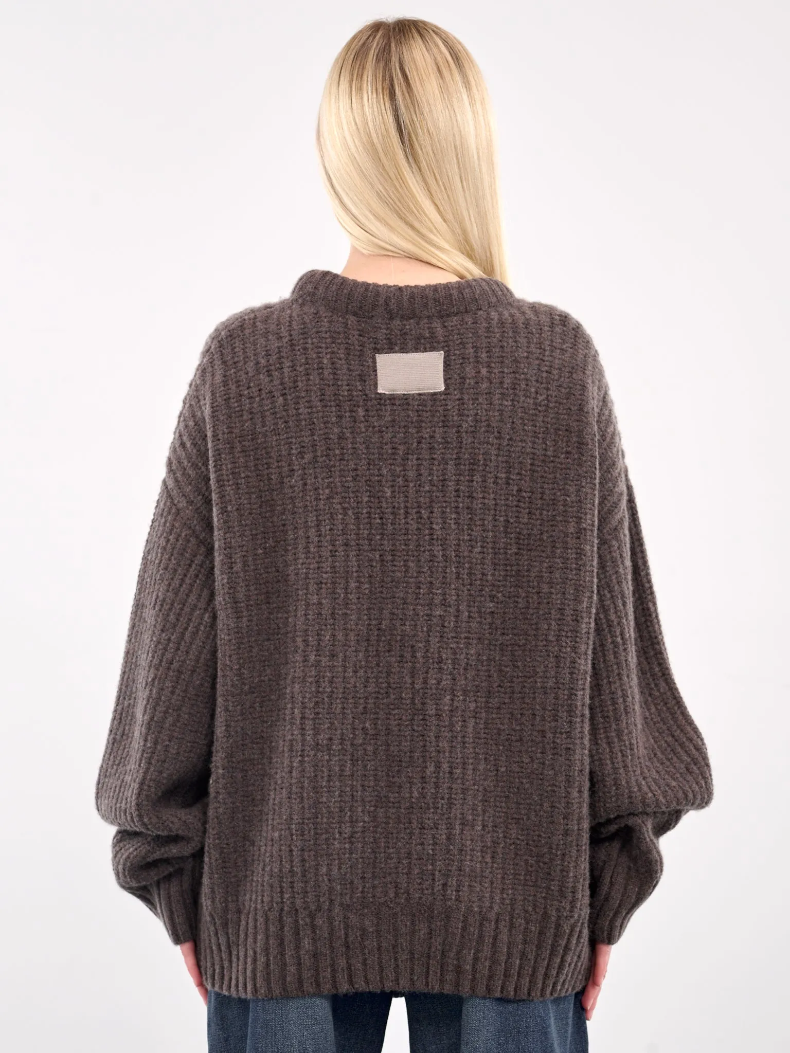 Knit Crewneck Sweater (AMBR2525-TAUPE) sold by lorenzo product image thumbnail 3
