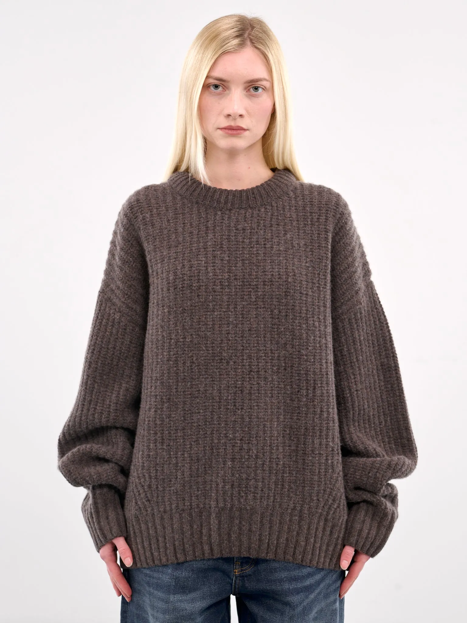 Knit Crewneck Sweater (AMBR2525-TAUPE) sold by lorenzo