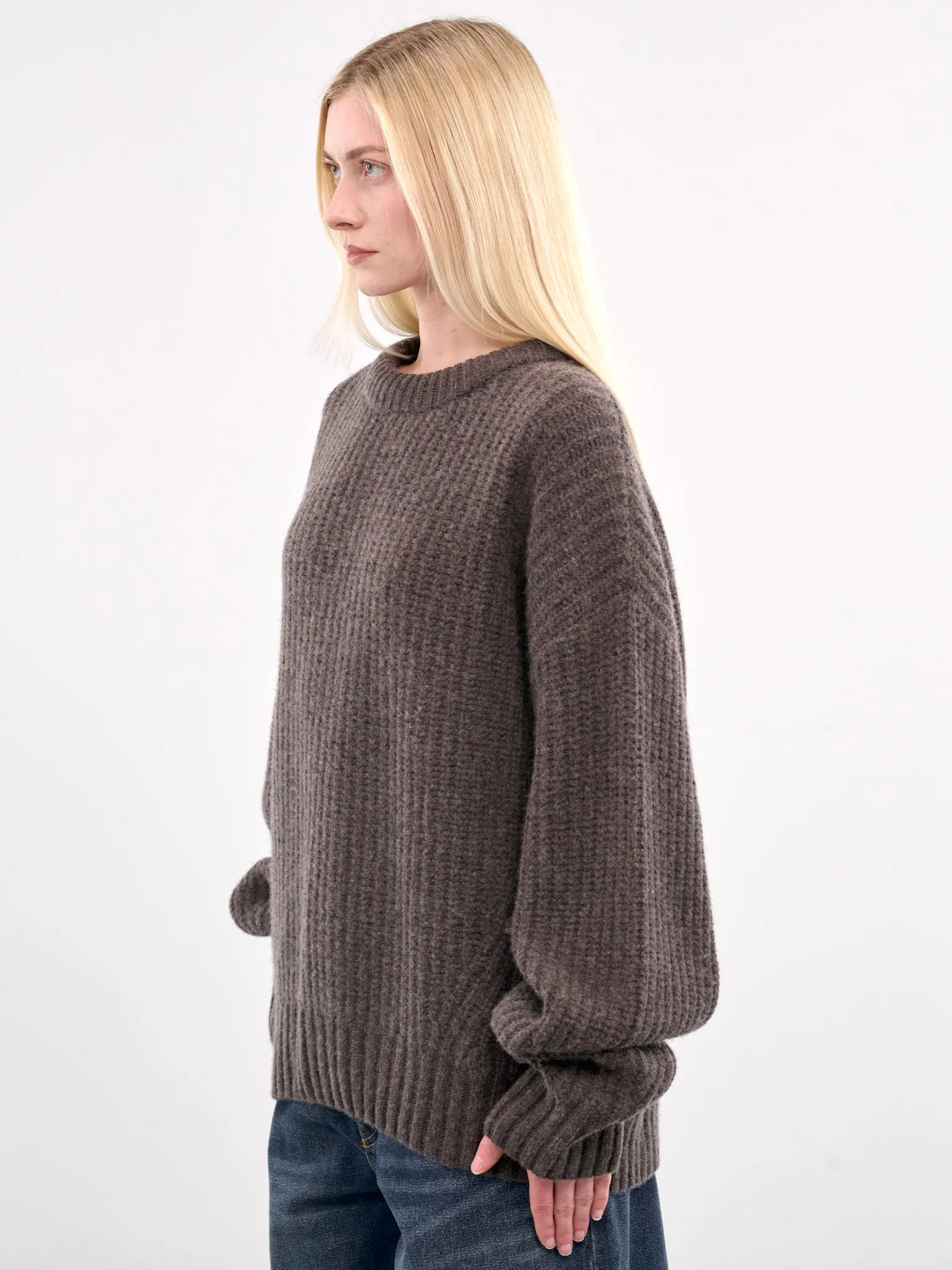 Knit Crewneck Sweater (AMBR2525-TAUPE) sold by lorenzo product image thumbnail 2